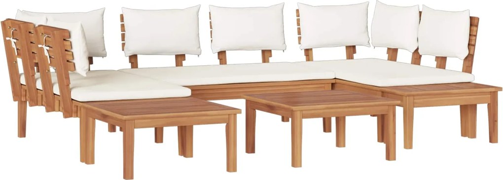 vidaXL Kerti Kanapé Szett 4 pcs Barna és Krém