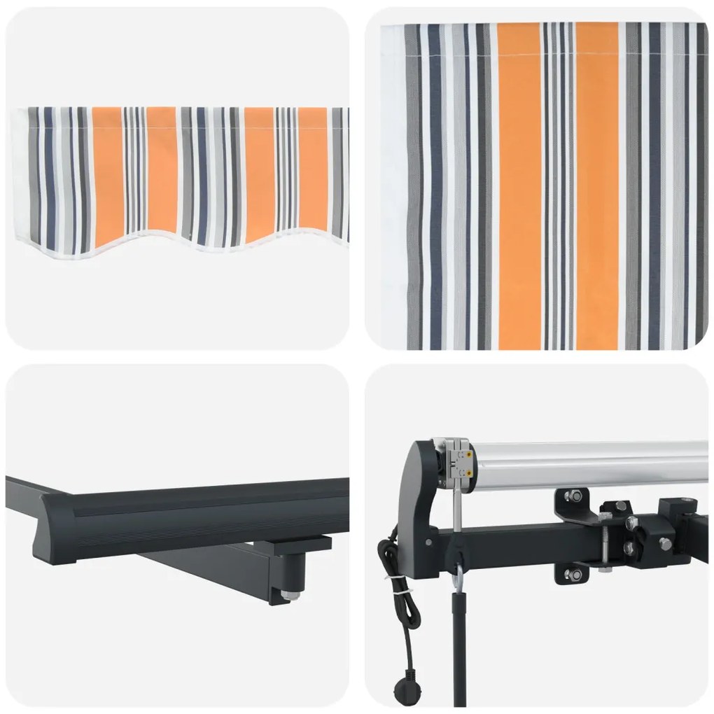 Automatikus Behúzható Napellenző Többszínű Csík 300x250 cm