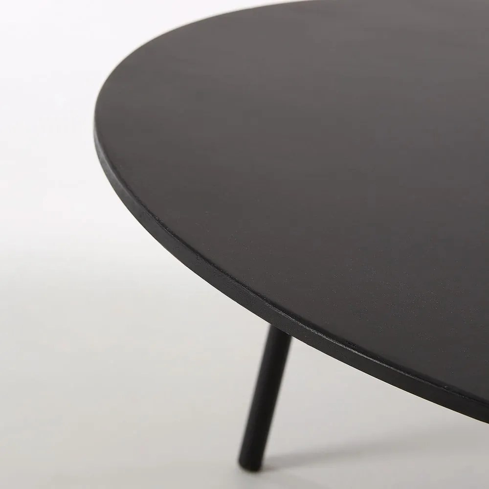 Ulrich fekete dohányzóasztal, ⌀ 70 cm - Kave Home