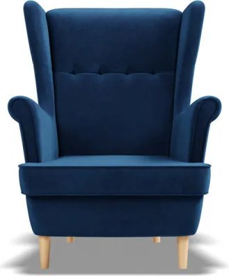 Uszak Mini fotel, bársony, kék
