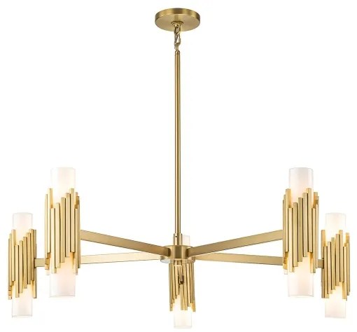 Elstead MARVELE10-AB-OPAL - Rúddal szerelt MARVELE csillár 10xE14/40W/230V, arany