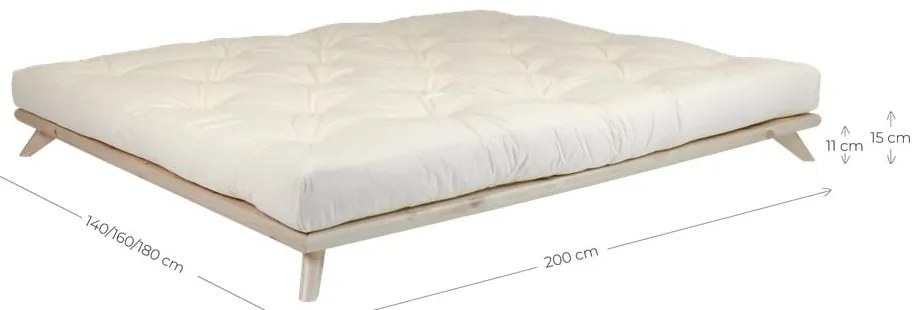 Senza Bed Natural kétszemélyes ágy, 160 x 200 cm - Karup Design