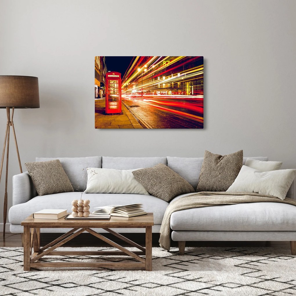 Kép - piros telefonfülke (90x60 cm)