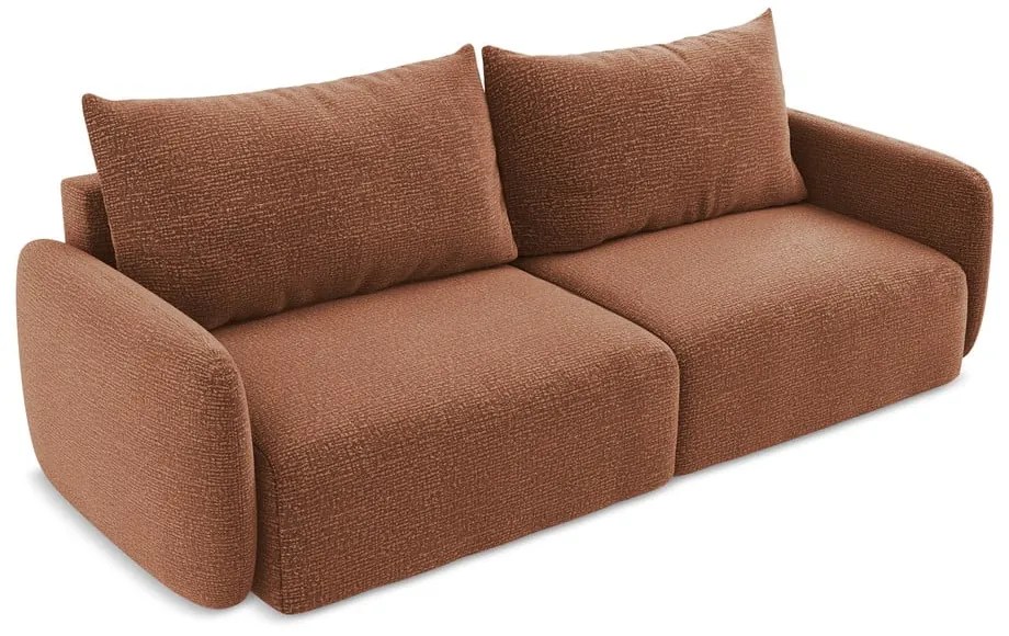 Téglavörös kinyitható-tárolóhelyes kanapé 238 cm Kalena – Makamii