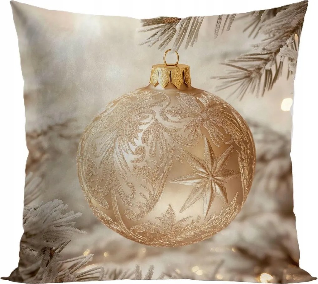 Díszpárnahuzat Jancsi Arany Bomba 40x40 cm Bézs karácsony
