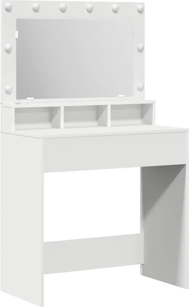 vidaXL Öltözködőasztal polcokkal Fehér 75,5 x 41 x 135 cm Faanyag