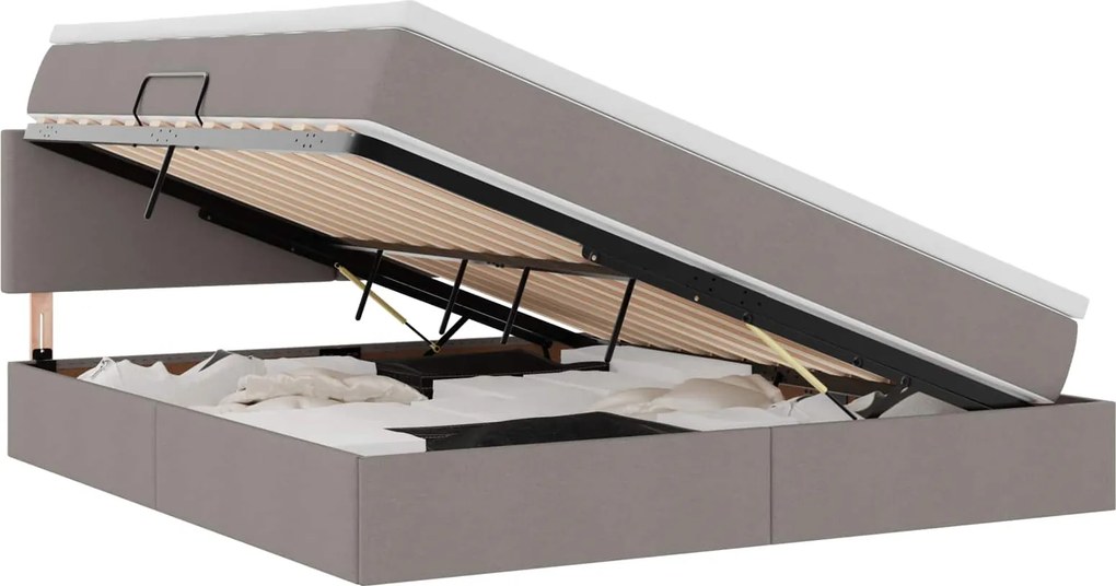 vidaXL Ágy tárolóval és matraccal Tópszínű 180 x 200 cm Faanyag