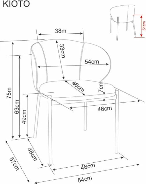 Kioto étkezőszék szürke/kasmír