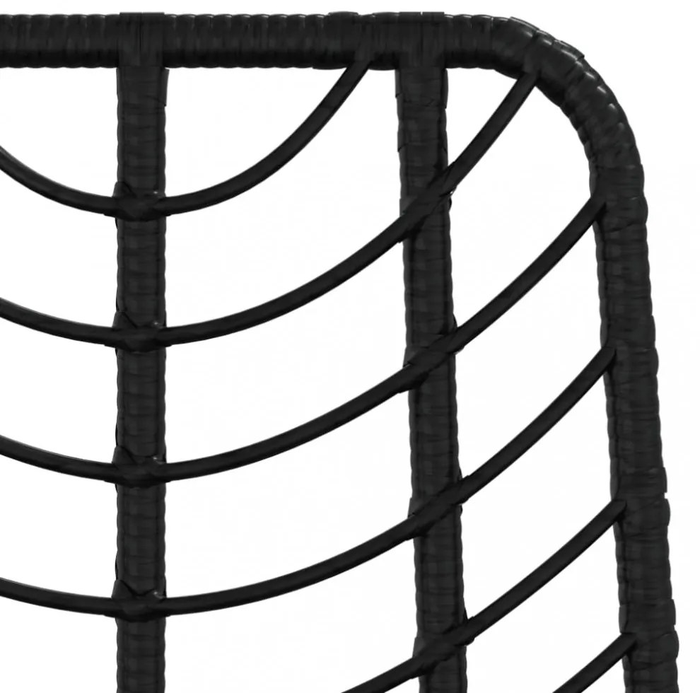 2 db bárszék fekete polietilén rattan és acél 45x56x103,5 cm