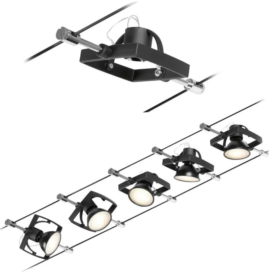 Paulmann 94434 - 5x GU5,3/10W MAC spotlámpa 230V fekete készlet