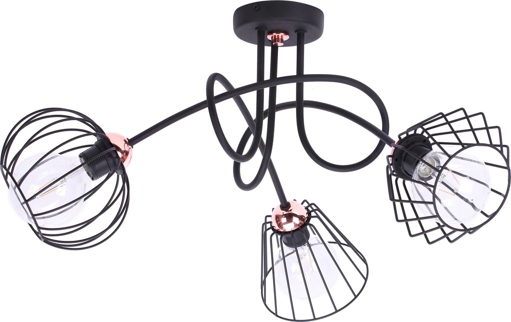 Mennyezeti Lámpa Lógó Csillár Hármas Loft Túlnyúlás Fém E27 Led