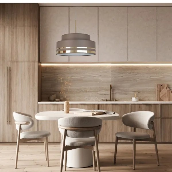 Csillár zsinóron TAMI 1xE27/60W/230V átm. 40 cm barna/arany