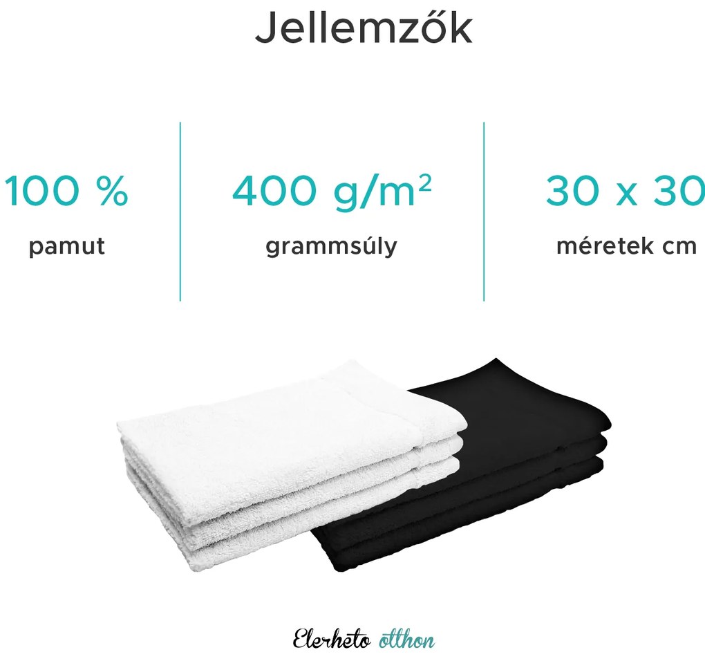 Classic fehér törölköző 30x30 cm, 100% pamut