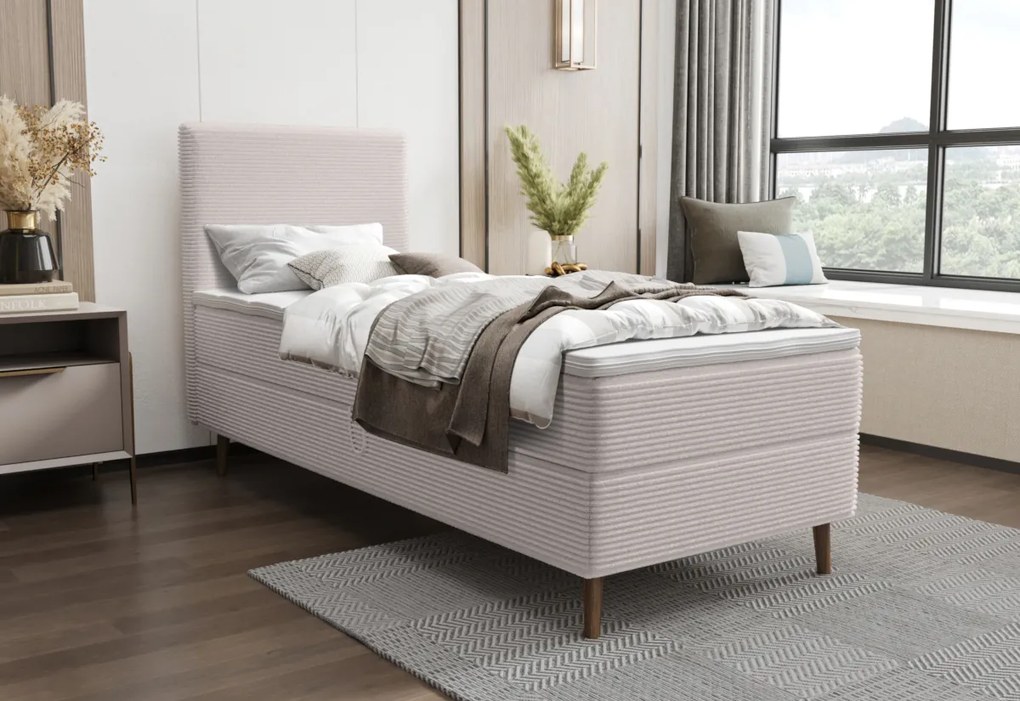 RANA comfort kárpitozott boxspring ágy, 90x200, poso 115, balos