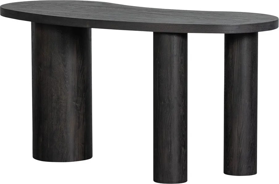 Sötétbarna konzolasztal borovi fenyő dekorral 70x150 cm Maan – WOOOD