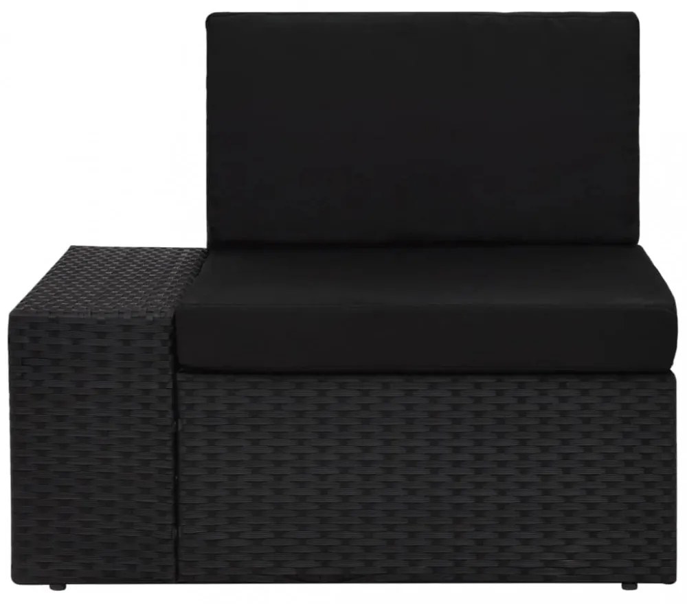 9 részes fekete polyrattan kerti ülőgarnitúra