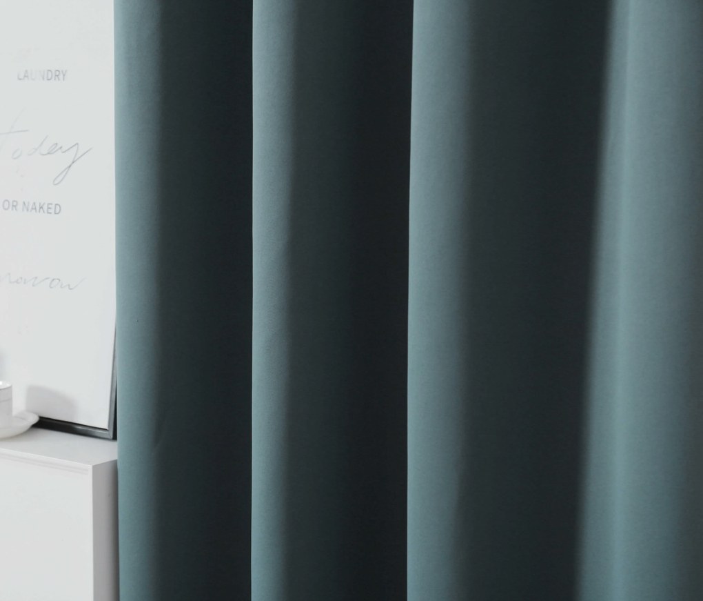 Türkizkék OXFORD függöny 140x250 cm Felfüggesztés: Hullámos sínszalag