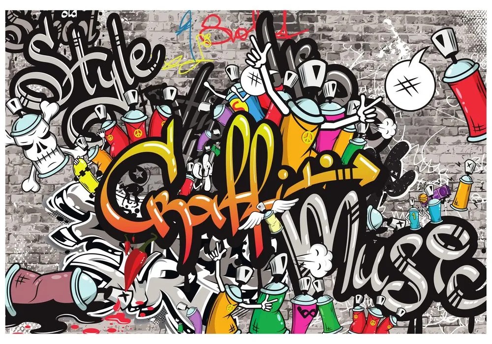 Tapéta színes graffiti