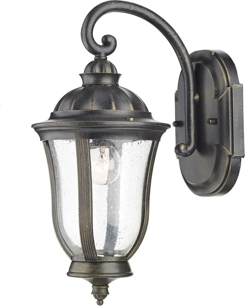DAR LIGHTING JOH1635 JOHNSON Klasszikus Kültéri Fali Lámpa Fekete Arany, Átlátszó E27 IP44