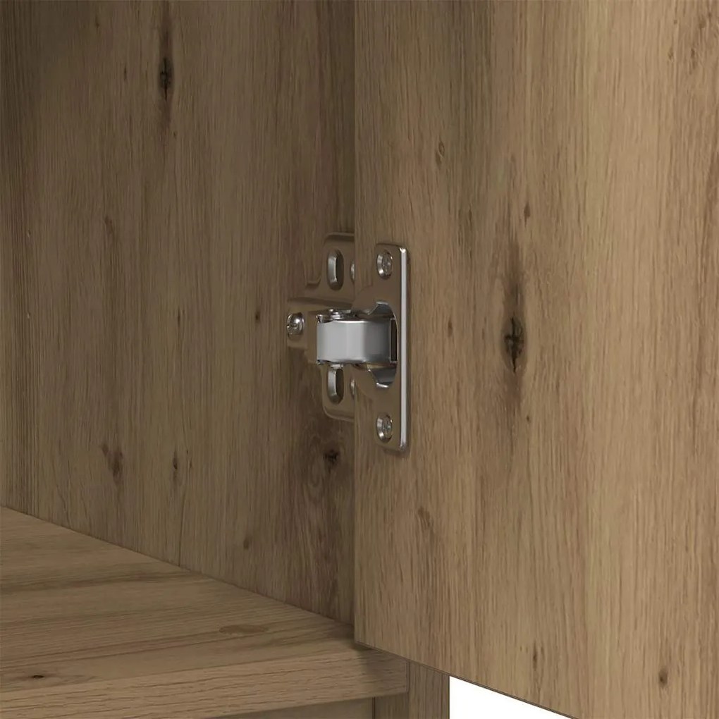 vidaXL kézműves tölgy szerelt fa tálalószekrény fiókos 80x34x76 cm