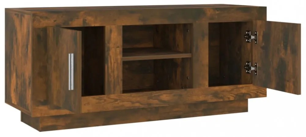 füstös tölgy színű szerelt fa TV-szekrény 102 x 35 x 45 cm