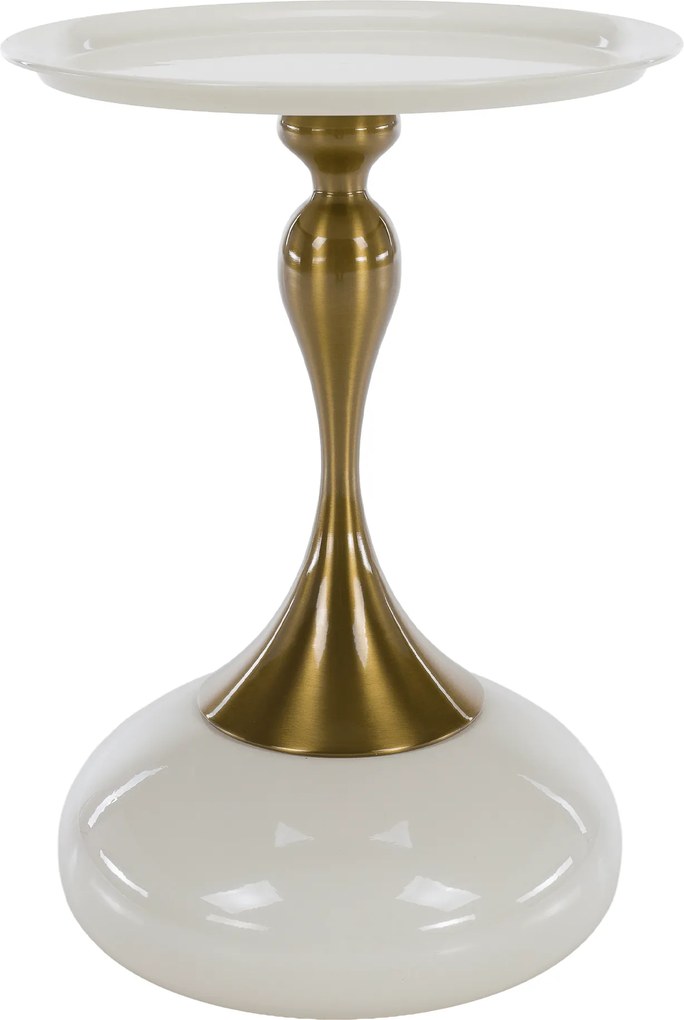 Kisasztal, fehér Ivory/arany, FEJ
