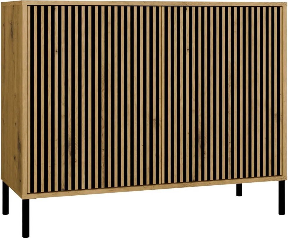 KAMARO 2D/SLIM komód, 103,5x82,5x40 cm, tölgy