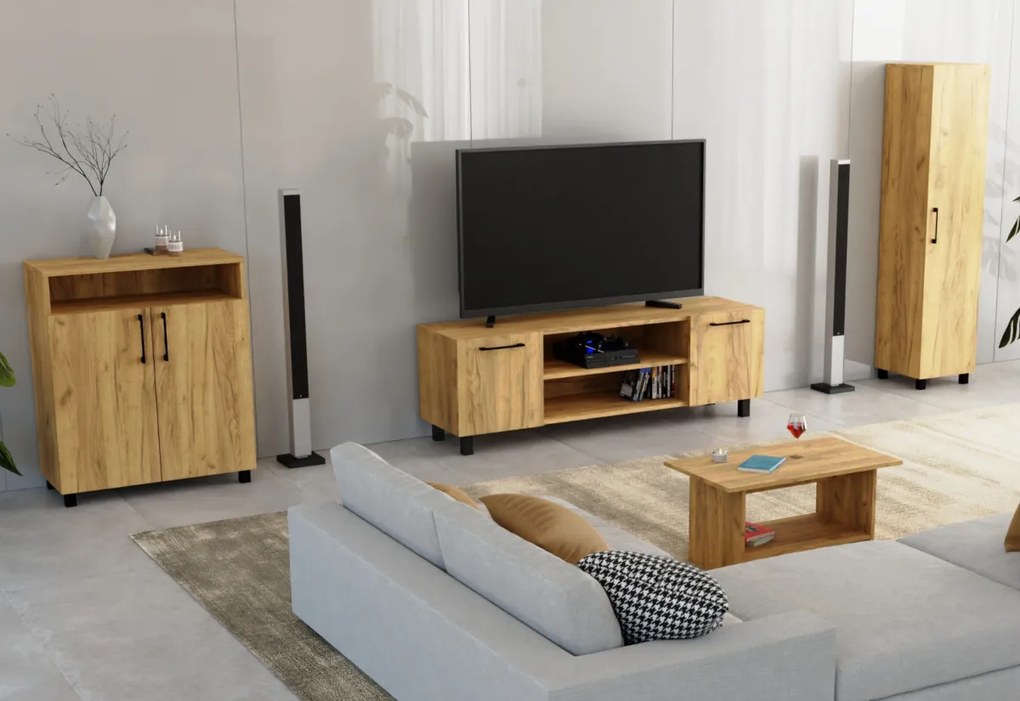 ERNA komód, 80x98x35, kraft tölgy