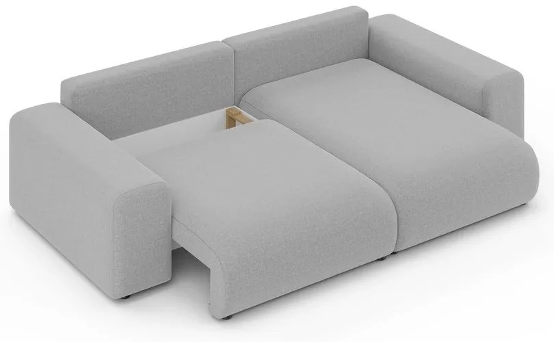 Világosszürke kinyitható tárolóhelyes sarokkanapé (variálható sarok) Luma – Ropez