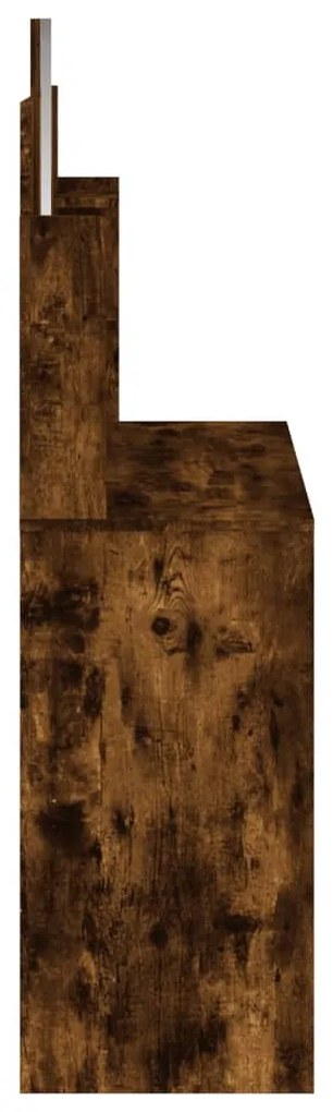 füstös tölgy színű fésülködőasztal tükörrel 96x39x142 cm