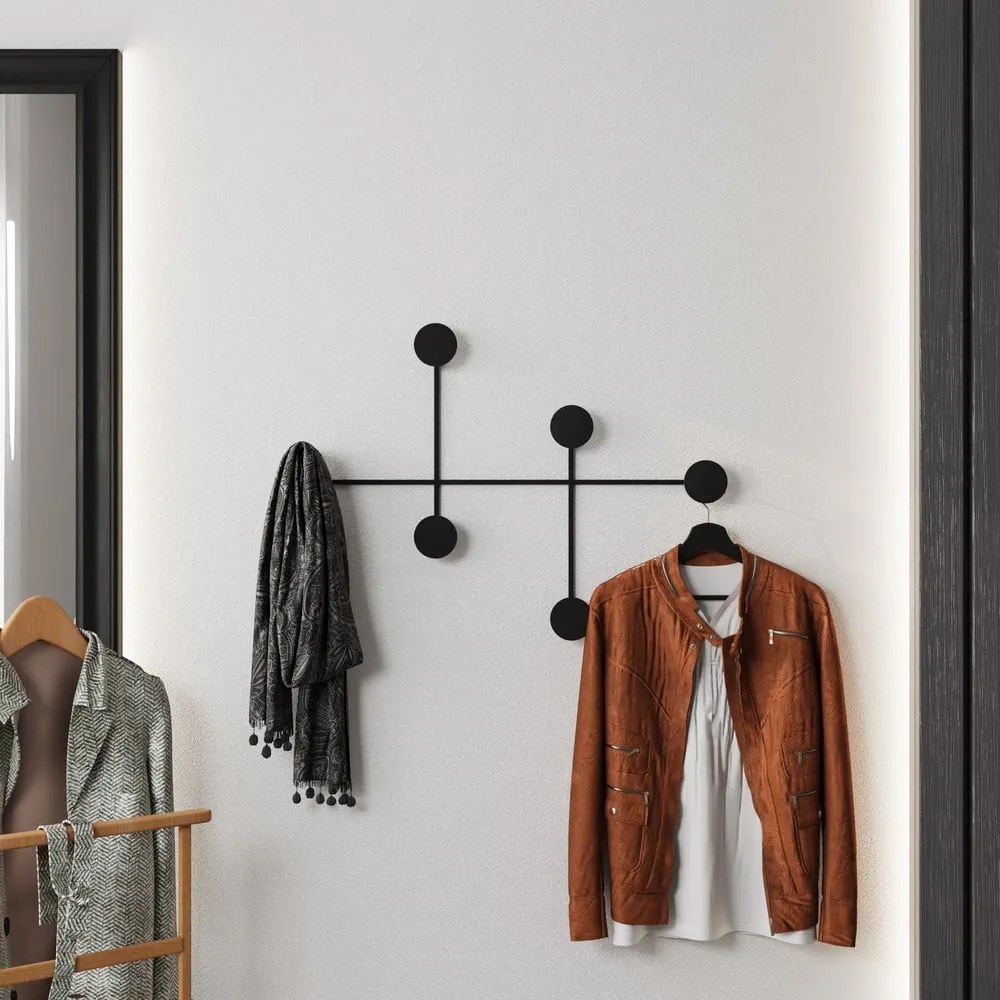 Fekete fém fali fogas Dama – Kalune Design