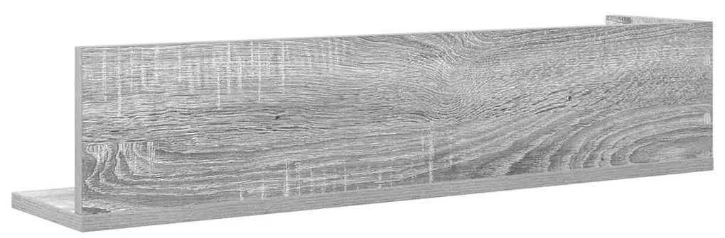 2 db szürke sonoma színű szerelt fa fali polc 75x16,5x16,5 cm