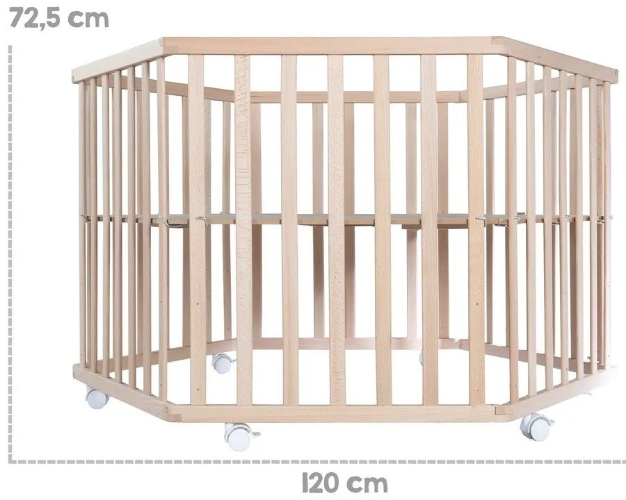 Natúr színű bükkfa járóka 119x104 cm – Roba