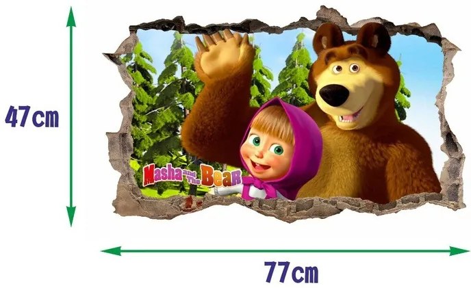 Masha and the Bear falmatrica 47x77cm