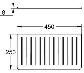 GROHE 40872K00 - Csepegtetőtálca 450 x 250 mm kerámia/fekete