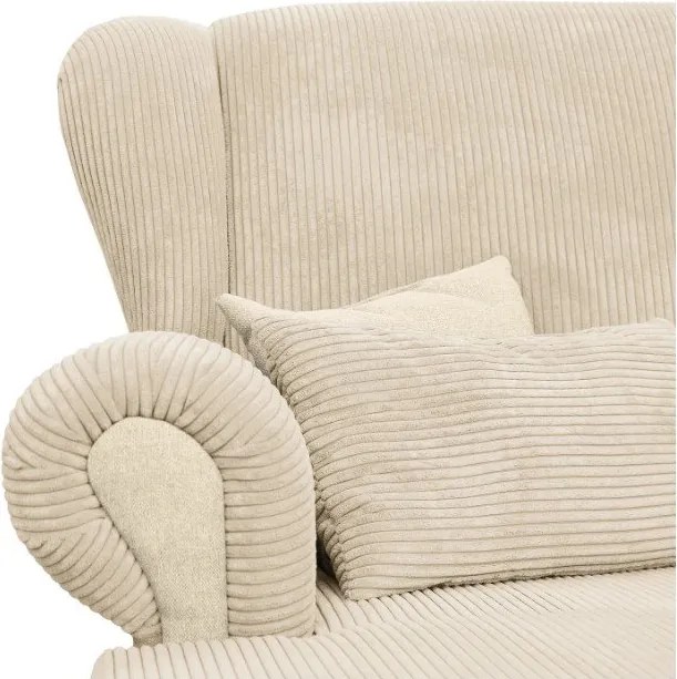 Bézs kordbársony fotel Lord – Ropez