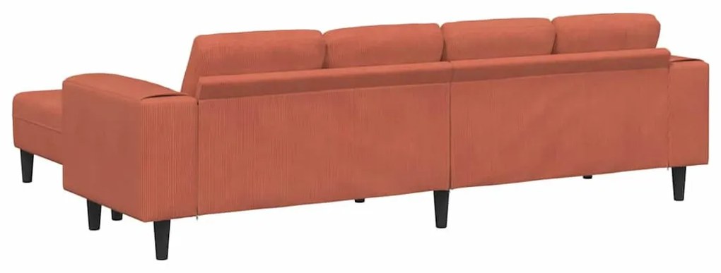 Szövet kanapé párnával Piros Narancs 208 cm Bársony anyag