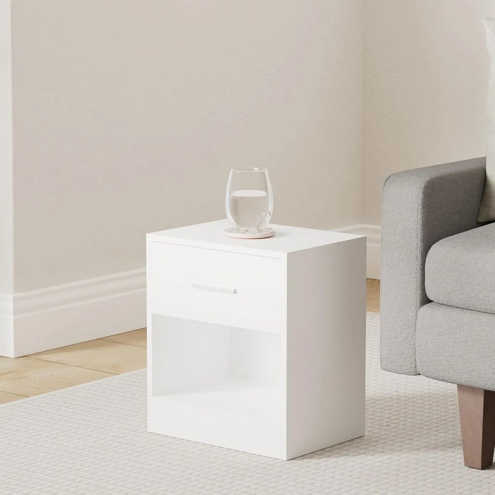 E1081 WT éjjeliszekrény szett, fehér, 2 db