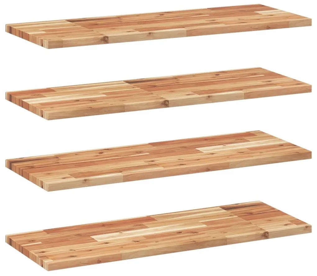 4 db olajbevonatú tömör akácfa függőpolc 100 x 30 x 2 cm
