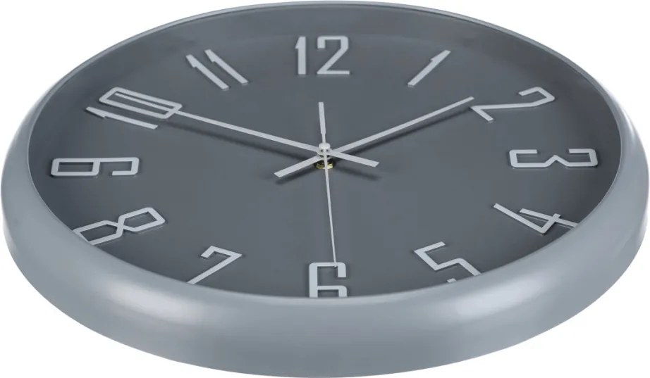 Falióra 41 cm átmérő, műanyag, fehér számokkal, szürke