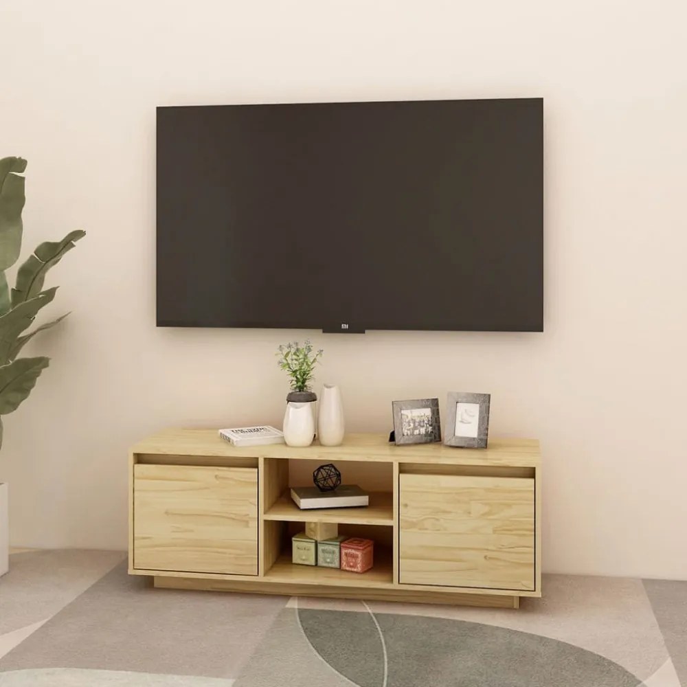 tömör fenyőfa TV-szekrény 110 x 30 x 40 cm