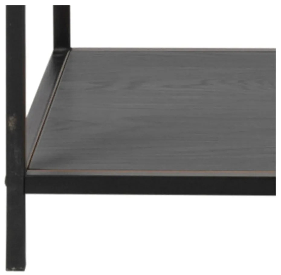 Fekete könyvespolc kőrisfa dekorral 114x185 cm Seaford – Actona
