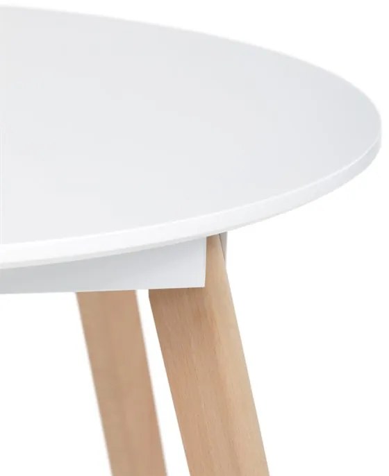 Kerek Étkezőasztal 80×80 cm, MDF, Fehér. DT-316 WT
