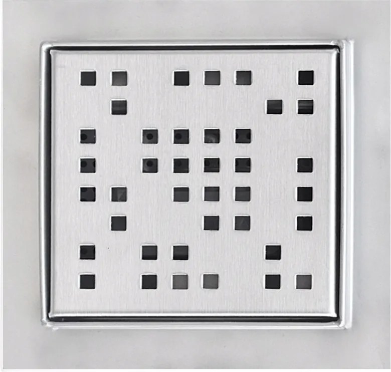 Lefolyó Négyszögletes Pixel Rozsdamentes Acél Zuhanytálca 12X12