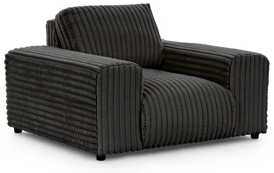 Sötétszürke kordbársony fotel Justin – Ropez