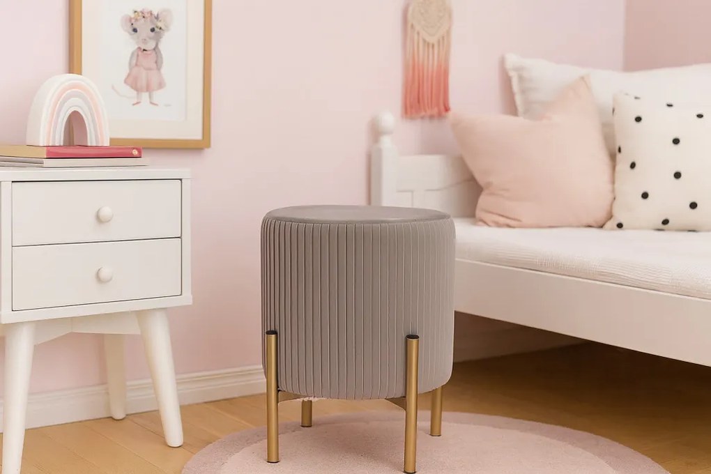 Négyzetes puff fa lábakkal 26 x 26 x 34 cm