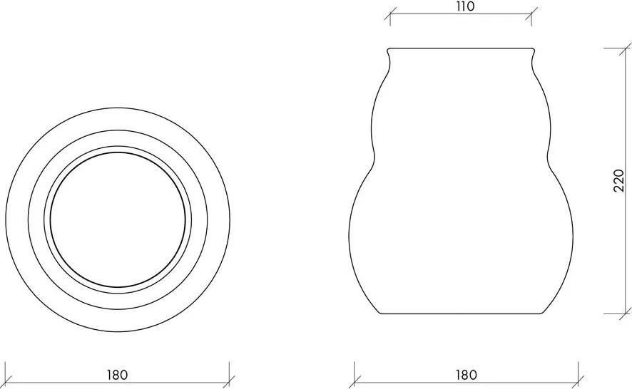 Sötétbarna üveg kézzel készített váza (magasság 22 cm) Dam – noo.ma