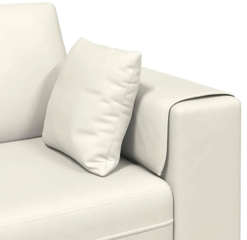 Bársony Kanapé párnával 3 pcs Krém 208 cm Bársony