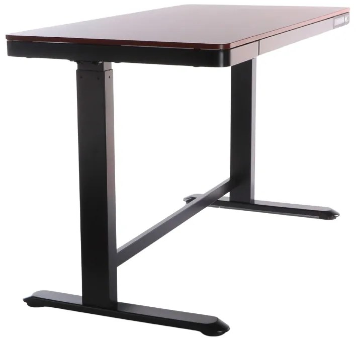 OfficeTech 2 állítható magasságú asztal, 120 x 60 cm, fekete / mahagóni