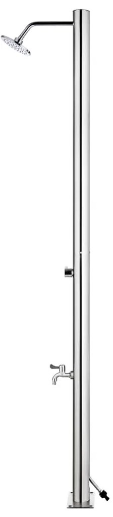 Rozsdamentes acél kerti zuhany barna aljjal 220 cm
